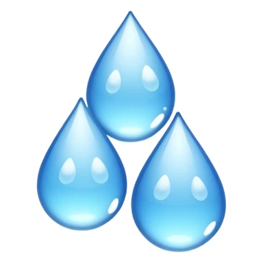 three equally sized droplets stacked on top of each other with two other droplets going outward from the middle droplet sticker