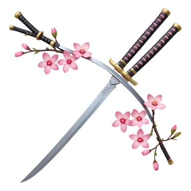 Katana with cherry blossoms  sticker