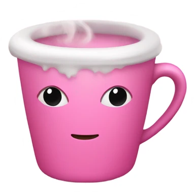 Pink cup of coffee sticker