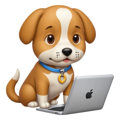 code writing dog sticker