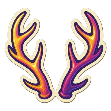 Pair of antlers sticker