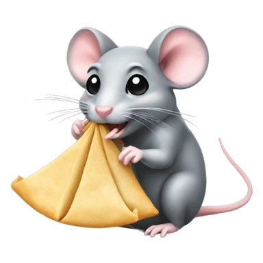 rat eating wonton sticker