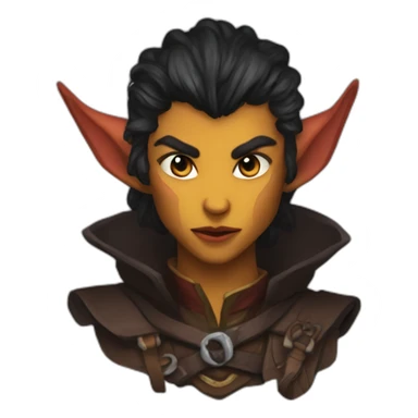 d&d tiefling rogue face sticker