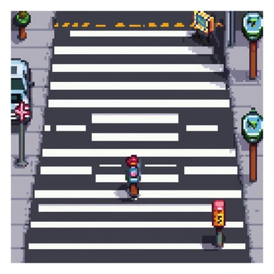 simple iconic city road with crosswalk sticker