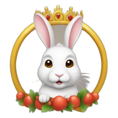 Lapin avec couronne sticker