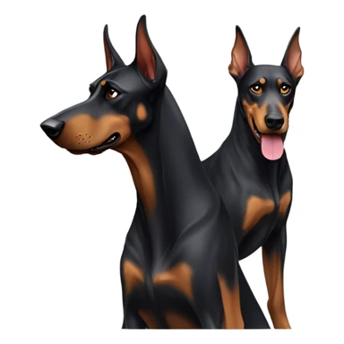Doberman and wolf sticker
