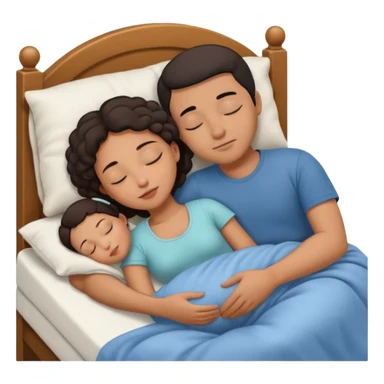 Couple sleeping biracial sticker