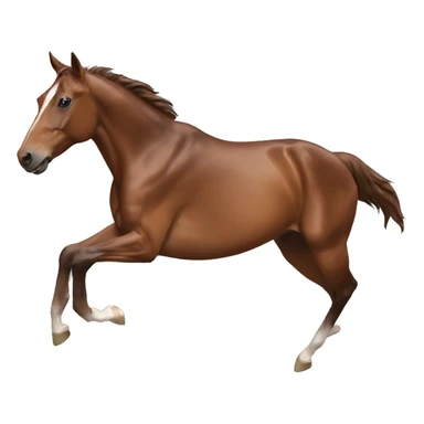 jumping brown Thoroughbred horse sticker