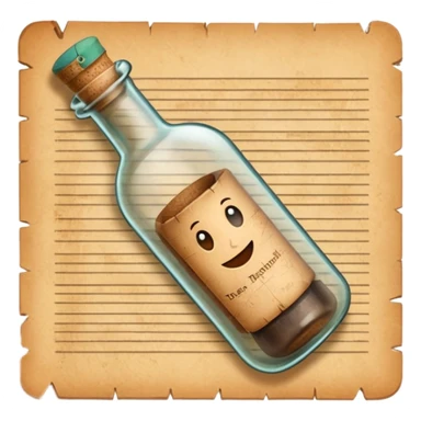 Message letter in Bottle sticker