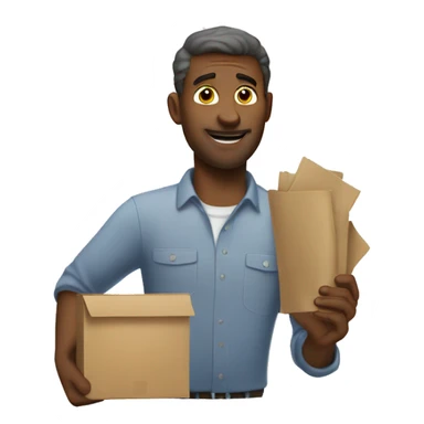 Dad handing over work sticker