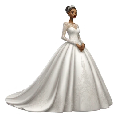 Hyper Realistic ornate ballgown long sleeve Wedding dress displays with diamanté dress only sticker