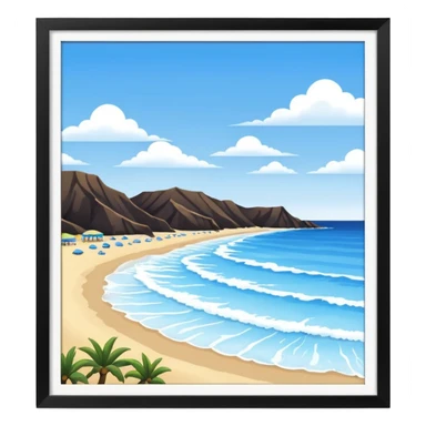 playa paisaje sin que sea un cuadro y que el cielo azul y la arena esten recortada sticker