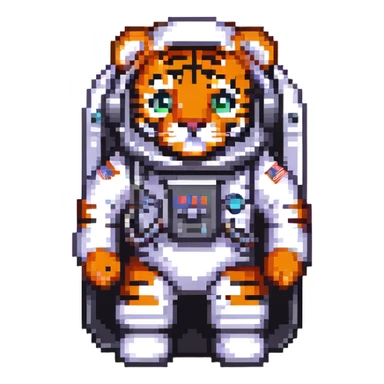 tiger astronaut in space sticker