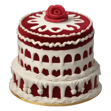 highly detailed rococo red velvet cake sticker