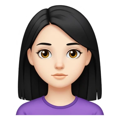 A 18 yr od girl w fair skined and black straight hair sticker