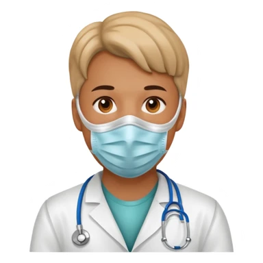 The doctor is wearing a full-face mask
 sticker
