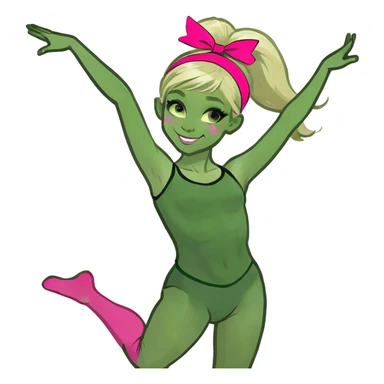  dancer-gymnast with blonde hair in pink tights  (kids) sticker