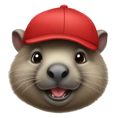 wombat in a red cap sticker