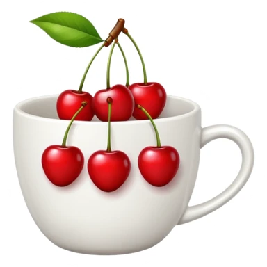 5pcs Fruit Cherry red on a cup sticker
