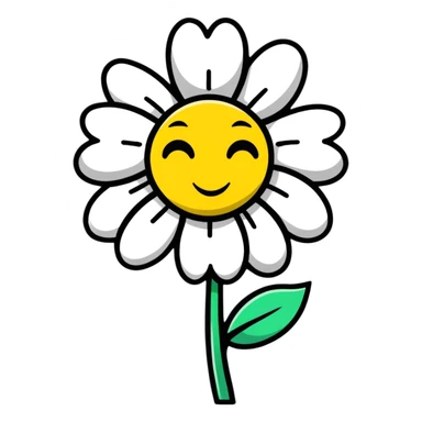sad flower with a sad face sticker