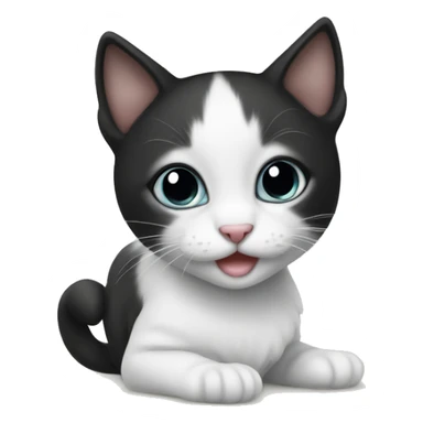 Black and white baby cat sticker