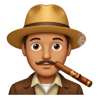 Guy face with cigar sticker