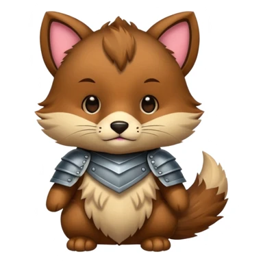 armored cute animal sticker