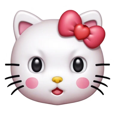 Heart eyes popping out of hello kitty face  sticker