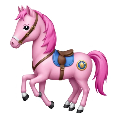 pink pony with a club stamp on its flank sticker