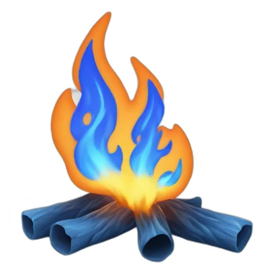 Blue spread flame, just blue color sticker