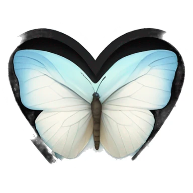 White heart with butterfly sticker