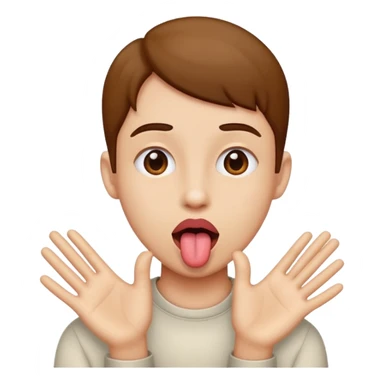 Tongue out hands to the side  sticker