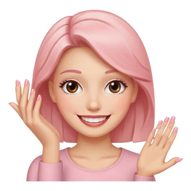 smile blush with nails sticker