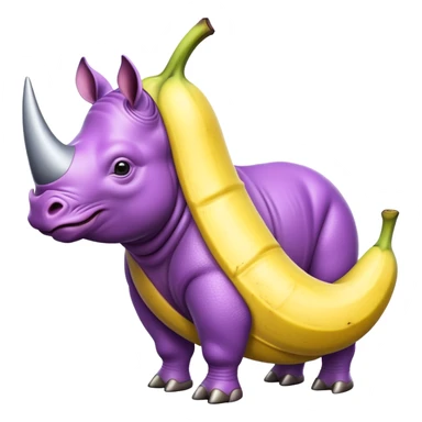 Purple rhino wrapped in banana sticker
