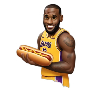 LeBron James eating a hot dog sticker