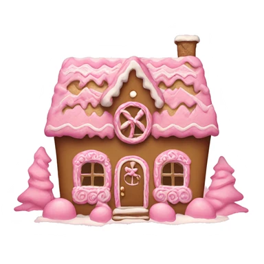 aesthetic pink gingerbread house sticker