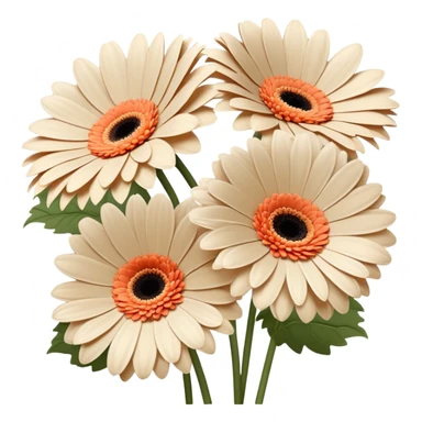 light beige Gerbera flowers  sticker