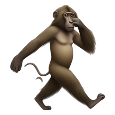 Gelada Baboon walking sticker
