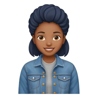 smiling black girl in denim jacket sticker