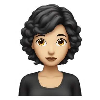 women with blac hair filling calculating sticker