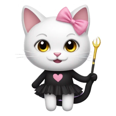 black cat in a tutu holding a wand sticker