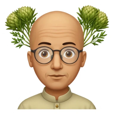 Bald moroccan man with one fennel on his head and glasses on and no turban  sticker