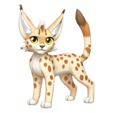 spotted Lynx-Caracal-Fakemon-hybrid with orange points full body sticker