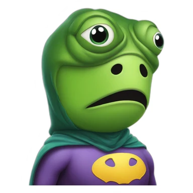 worry-frog-in-superhero-custume sticker