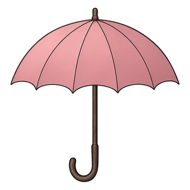 pink umbrella, digital illustration sticker