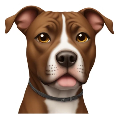 Brown staffy with no white streak on its face sticker