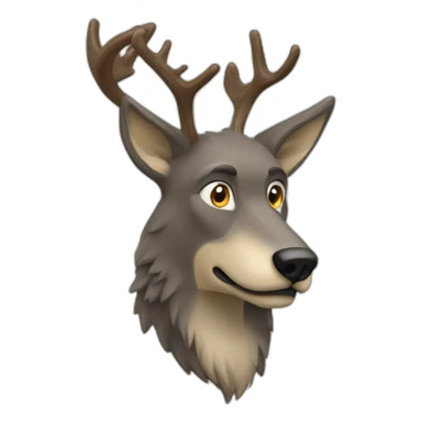 Loup sur cerf sticker