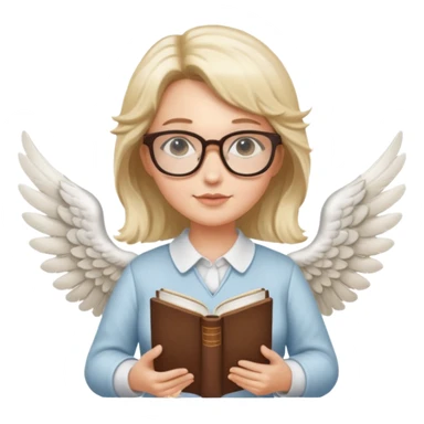 Librarian female angel sticker