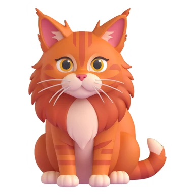 A red Maine Coon cat sticker