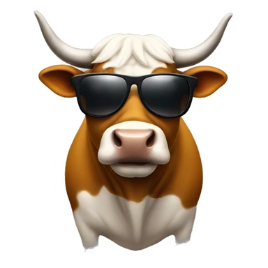 Bull with sunglasses  sticker